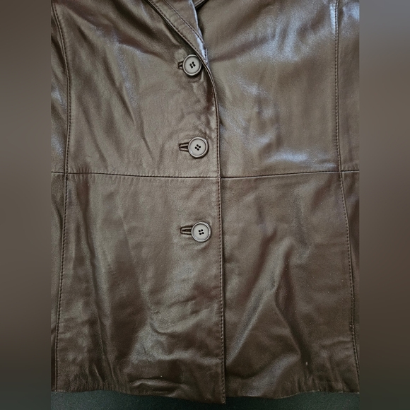 NWT - Lamb Leather Tibor Brown Buttery Soft Blazer Jacket - Size 1X - Picture 8 of 11